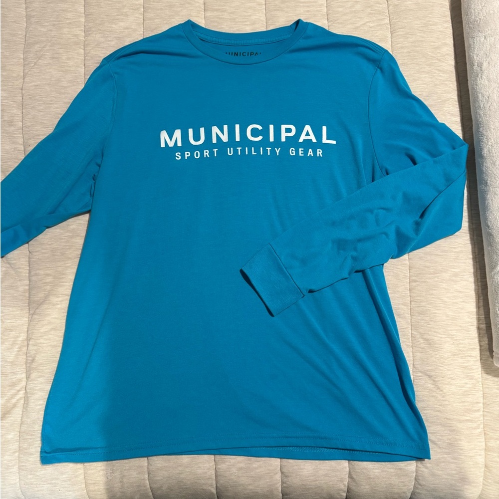 Blue Long Sleeve Tee with Print
